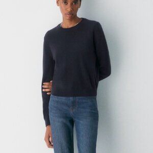 Aritzia Navy Blue Aritzia Cashmere Relaxed Turtleneck Sweater Size Medium